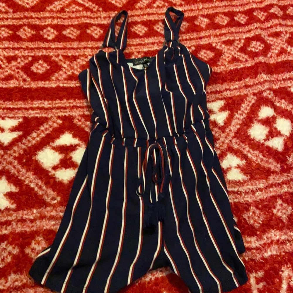 Red white, and blue romper